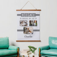 3 animal pet photo collage grey