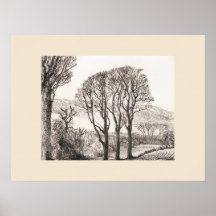 3 Arbres Impression de Cornouailles, Eleanor M Hug