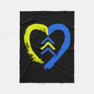 3 Arrows Heart Love Down Syndrome Awareness  Fleece Blanket
