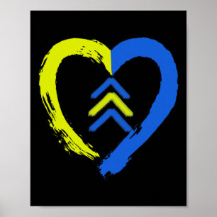 3 Arrows Heart Love Down Syndrome Awareness  Poster
