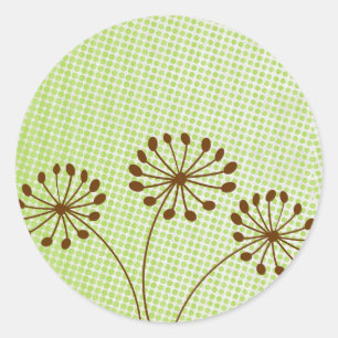 3 Autocollants de fleurs de pissenlit marron autom