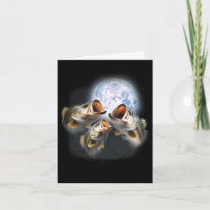 3 B Fish At The Moon Funny B Fishing Lover Fisherm Card