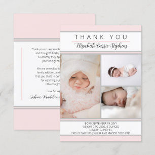 3 Baby shower blanc rose photo  Faire-part de nais