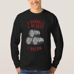 3 Barrels 2 Hearts 1 Dream Barrel Racing Horse Rid T-Shirt