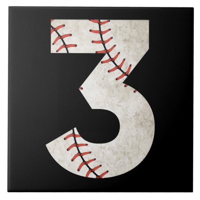 3 Baseball Birthday Tile (Front)