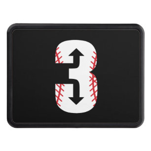 3 Baseball Trailer Hitch Cover