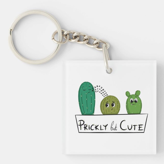 3 bébés cactus de dessin animé dans un pot (Devant)