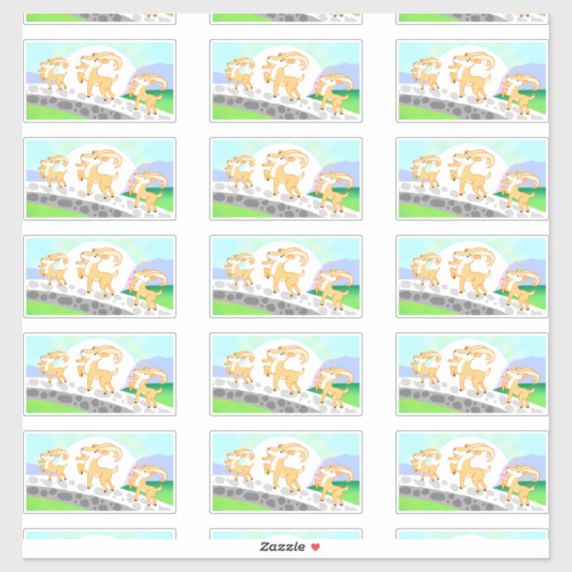 3 Billy Goat's Gruff contour stickers (Sheet)