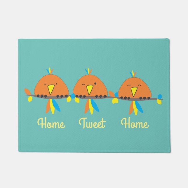 3 Birds on a Wire Home Tweet Home Doormat (Front)