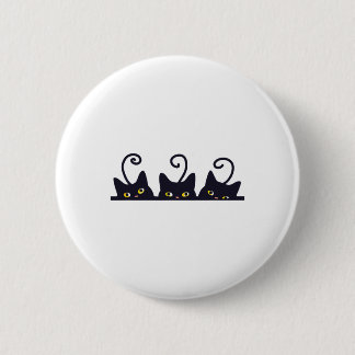 3 Black Cats Funny Cat Lovers Design Women Men Gir 2 Inch Round Button