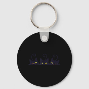 3 Black Cats Funny Cute Design Women Men Girl Boy Keychain