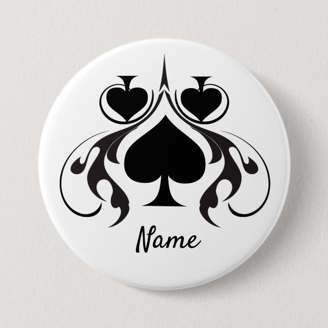 3 Black Spades Tribal Thunder_Cove  Inch Round Button (Front)