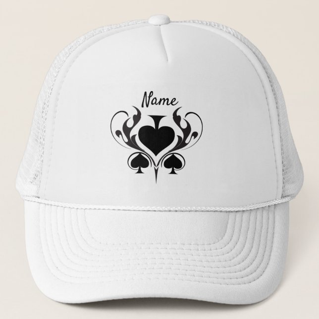 3 Black Spades Tribal Thunder_Cove Trucker Hat (Front)