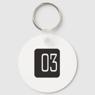 #3 Black Square Keychain