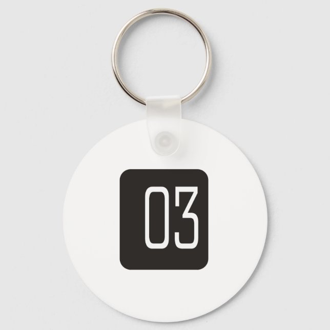 #3 Black Square Keychain (Front)