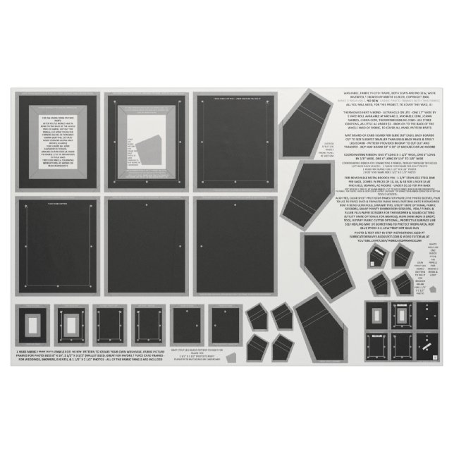 3 Black Zazzle Fabric photo frame crafts (Yard)