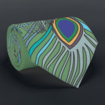 3 Blue Feathers Peacock Tie 4 Weddings OR Anytime<br><div class="desc">Any Tie that isn't printed front and back can be customized by you to have the print on the back side too.  Just click customize more and select all and copy and then select the back side and paste.</div>