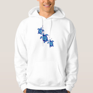3 Blue Honu Turtles Hoodie