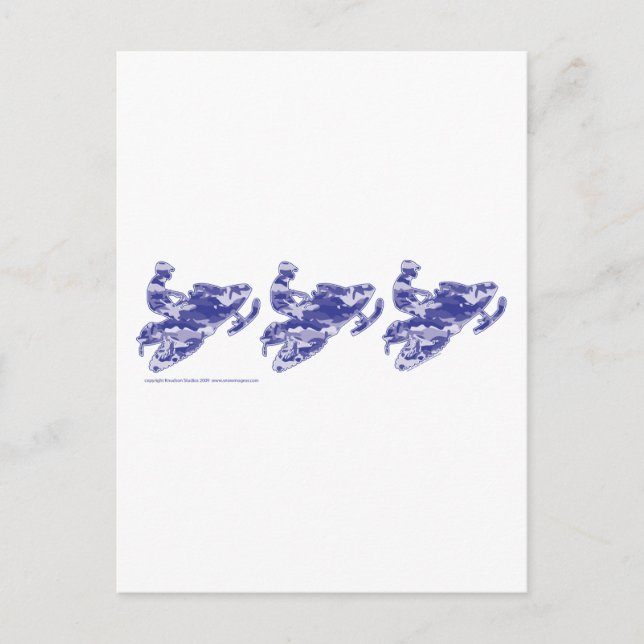 3-Camo-BLUE-Sledders Postcard (Front)