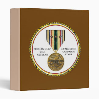 3 CAMPAIGN STARS PERSIAN GULF WAR VETERAN BINDER
