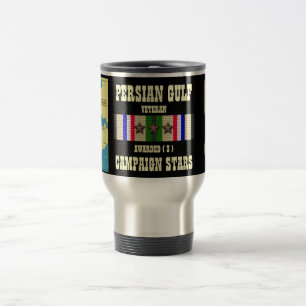 3 CAMPAIGN STARS PERSIAN GULF WAR VETERAN TRAVEL MUG