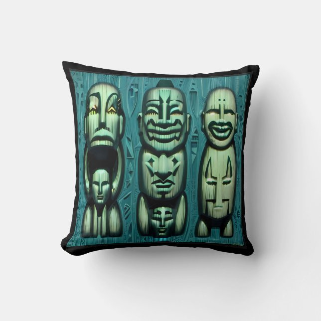 3 Cannibals Redux II Throw Pillow (Front)