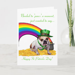 3. Carte de jour de St Patricks de bouledogue
