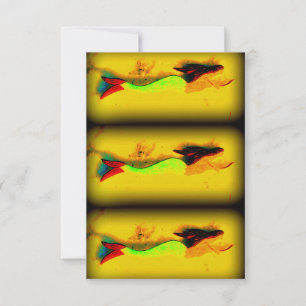 3 cartes d'invitation de sirènes de natation