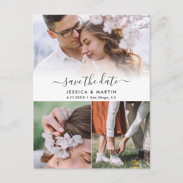 3 cartes postales de mariage à collage photo pour  (Devant)