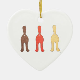 3 Cat Butts #1 Ceramic Ornament