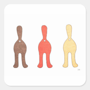 3 Cat Butts #1 Square Sticker