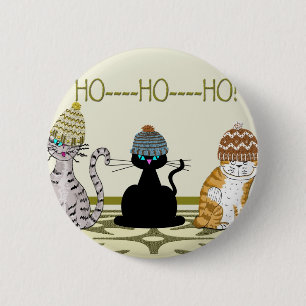 3 Cats With Hats Christmas 2 Inch Round Button