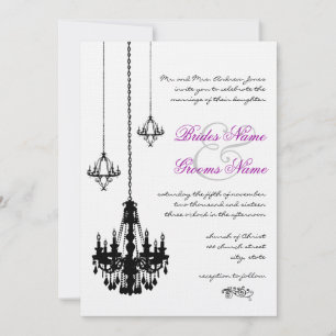 3 Chandeliers noirs Invitations de mariage