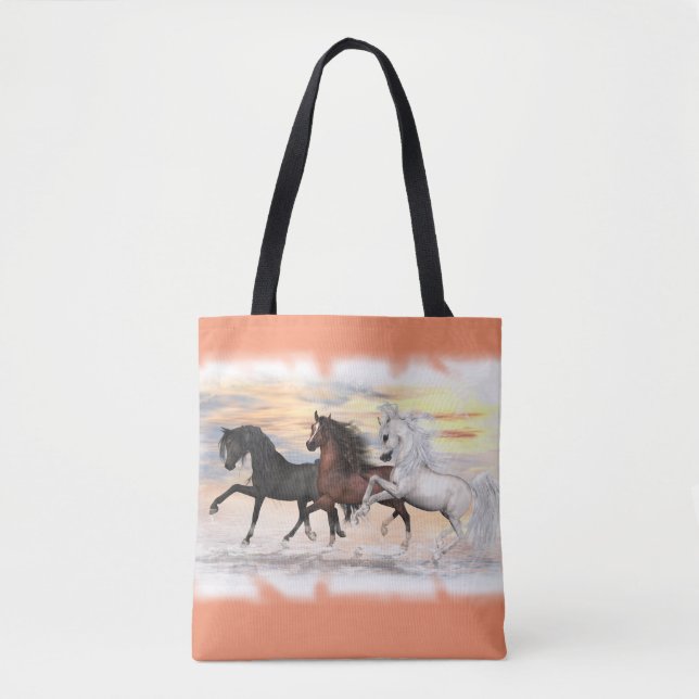 3 chevaux tout plus de - imprimez le sac (Devant)