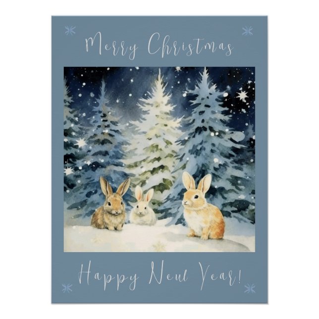 3 Christmas bunnies Poster (Front)