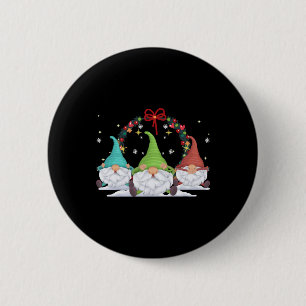 3 Christmas Gnomes 2 Inch Round Button