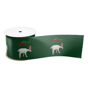 3" Christmas  Ribbon of mountain goat Satin Ribbon