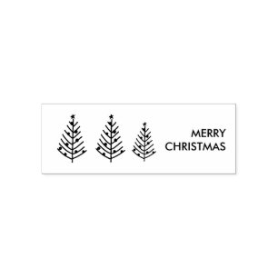 3 Christmas Trees Self-inking Stamp