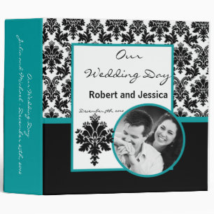 3" Classeur photo Scrapbook noir Turquoise Damask