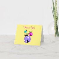 3 coccinelles en Merci rose et bleu violet