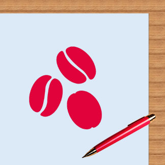 3 Coffee Beans Dsign, cafe,coffee cart,loyalty Self-inking Stamp