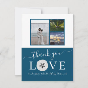 3 Collage photo Sanddollar Blue Mariage Merci