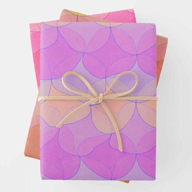 3 Color Varieties // Wavy Geometric Wrapping Paper (In situ)