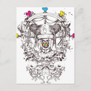 3 Colour Art Postcard