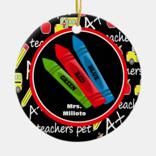 3 Colourful Crayons Teacher Christmas Ornament