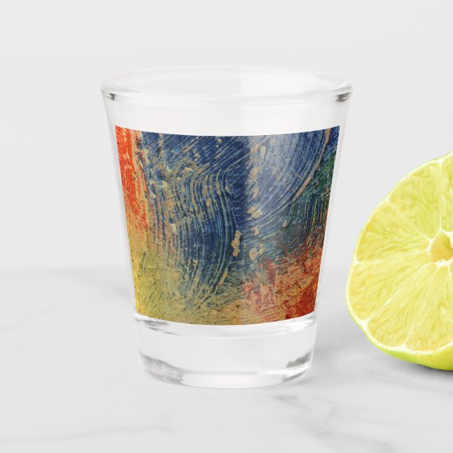 3 colours paint shot glass (Front)