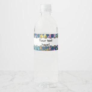 3 colours texture water bottle label