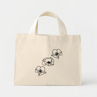 3 Coquelicot Sac fourre-tout épicerie Bohème Chic 