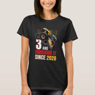3 Crushing It Since 2020 Monster Truck 3rd Birthda T-Shirt