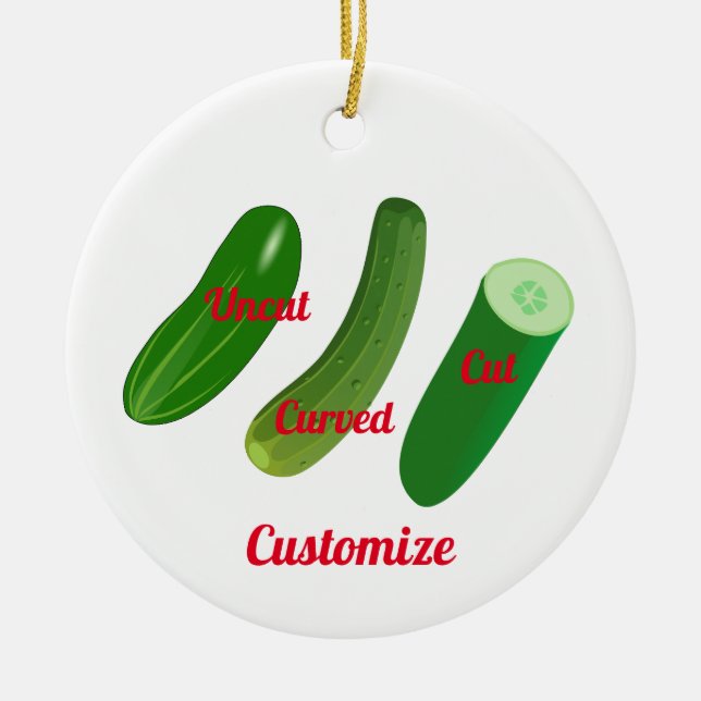 3 Cucumbers Thunder_Cove Ceramic Ornament (Front)